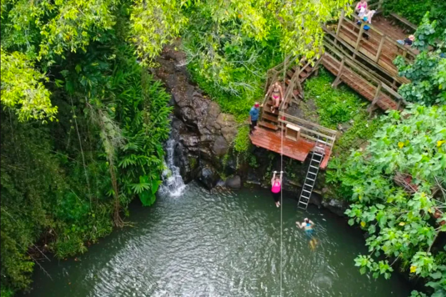 waterfall zipline